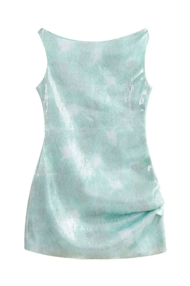 Sheila Asymmetrical Sequin Mini Dress - WEUXS