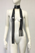 Tassel Metal Neck Tie Scarf | Dress In Beauty