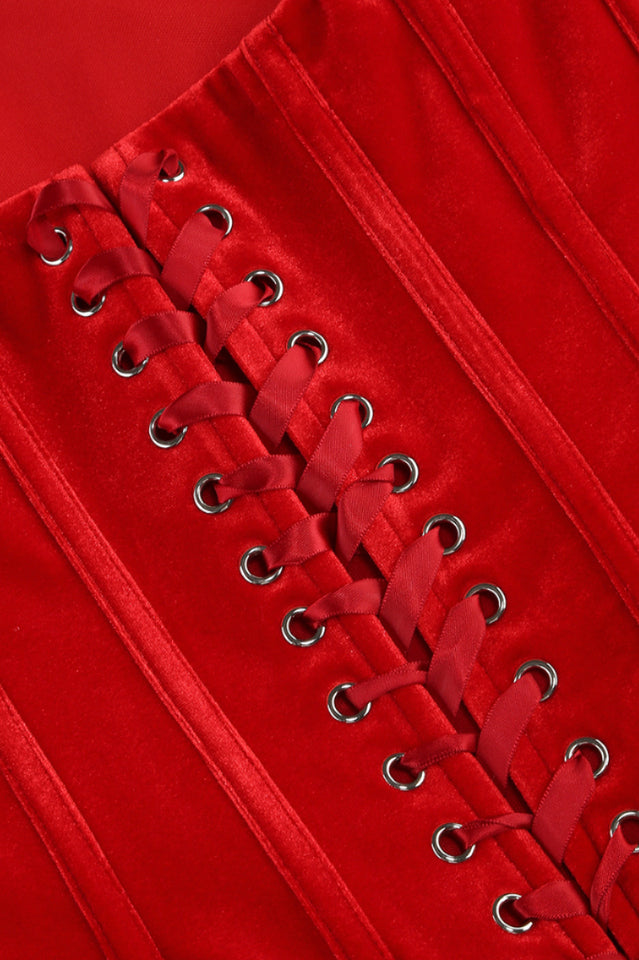 Strapless Floral Puff Detail Corset Maxi Dress | Dress In Beauty