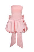 Strapless Bow Puff Mini Dress | Dress In Beauty