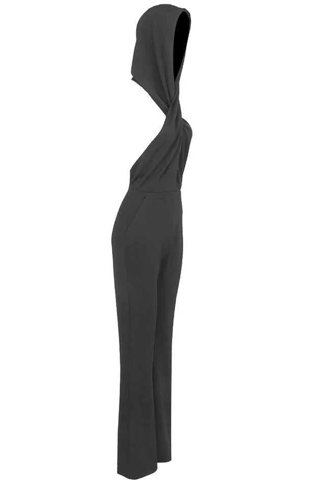 Hooded wide leg jumpsuit - View 19 | WEUXS