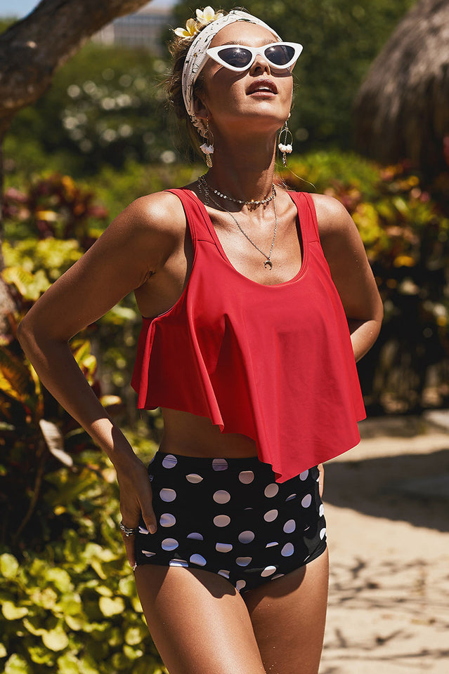 Ruffled High Waist Tankinis - Dress In Beauty