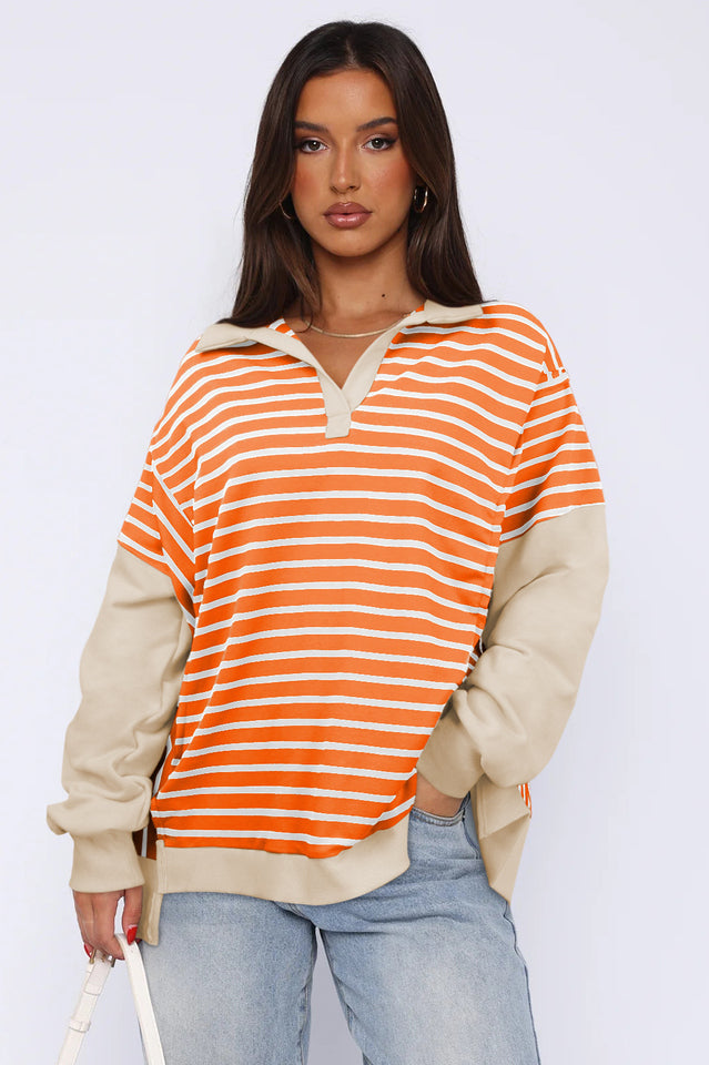 Striped Patchwork Sweatshirt | Dress In Beauty