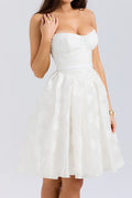 Strapless Corset Floral Jacquard Mini Dress | Dress In Beauty