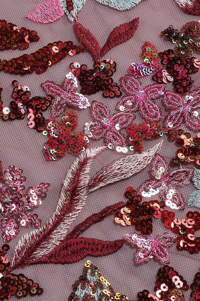 Buz Sequin Flower Embroidery Maxi Dress | Dress In Beauty