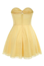 Strapless fit and flare chiffon dress with sweetheart neckline - View 8 | WEUXS