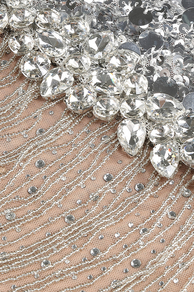 Halterneck Sequin Crystal Embellished Gown | Dress In Beauty