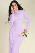 Asymmetric Ruched Maxi Dress - View 16 | WEUXS