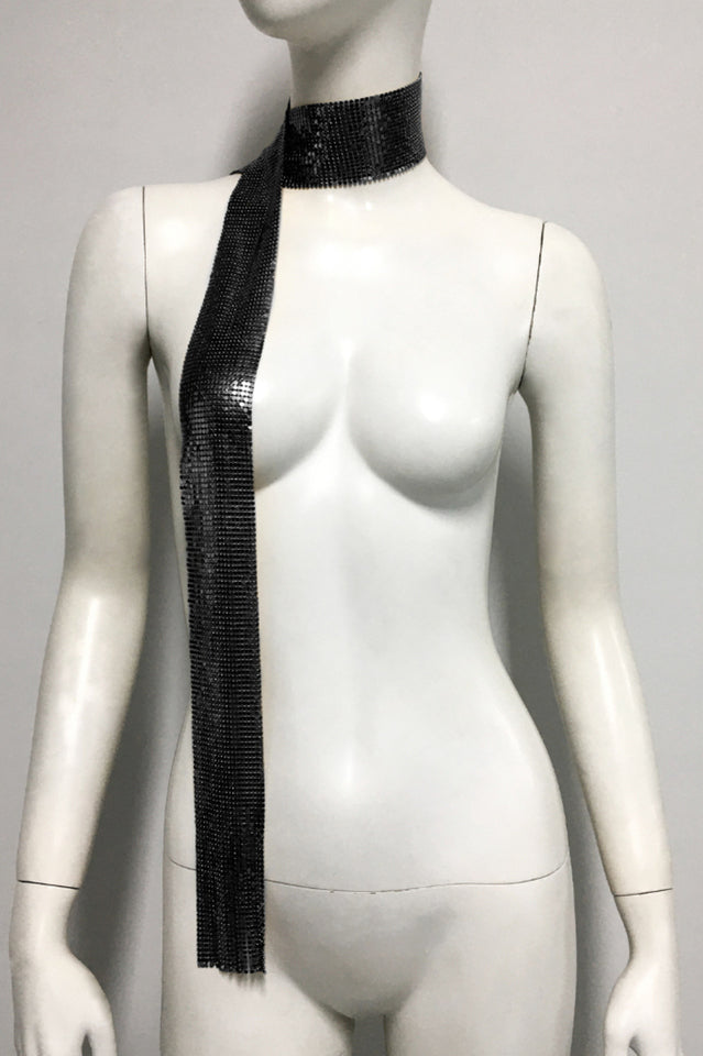 Tassel Metal Neck Tie Scarf | Dress In Beauty