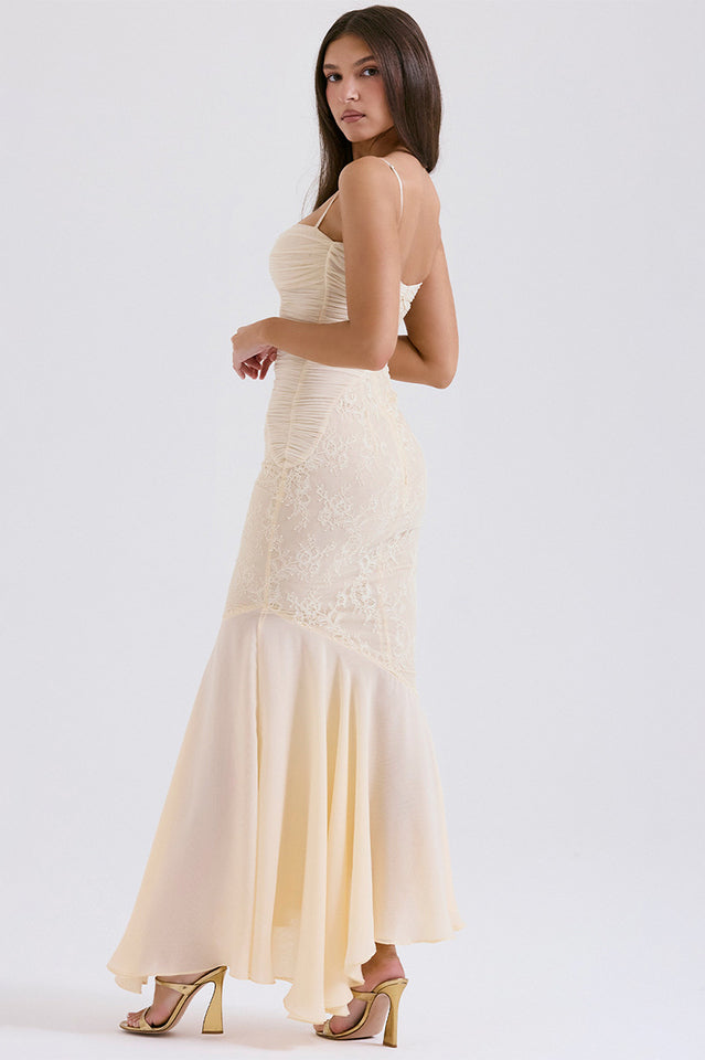 Vanilla Chiffon & Lace Gown | Dress In Beauty