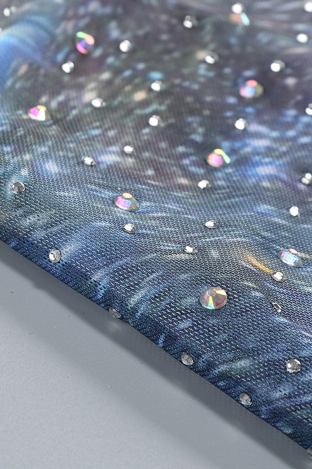 Sparkly Rhinestones Dress With Scarf | Dress In Beauty