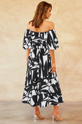 Printed Off Shoulder Balloon Sleeve Dress | Dress In Beauty