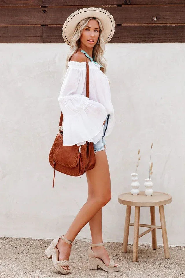 Women's Bamboo Flare Sleeve Top - View 6 | WEUXS