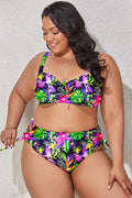 (L-4XL) Floral Adjustable Side Bikini Set | Dress In Beauty