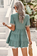 Contrast Short Sleeve Tiered Blouse | Dress In Beauty