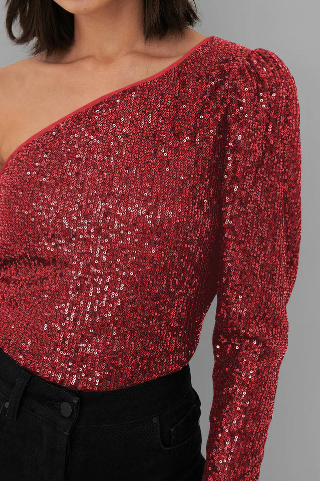 Mikah One Shoulder Long Sleeve Top | Dress In Beauty