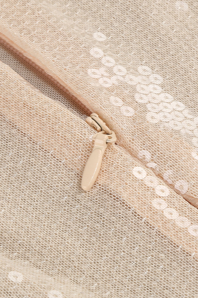 Nude Sequined Transparent Maxi Dress | Dress In Beauty