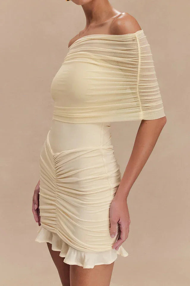 Off Shoulder Ruched Mini Dress Secondary image