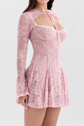 Alice Pink Lace Mini Dress | Dress In Beauty