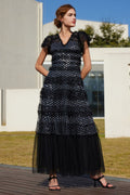 Sequin Layered Ruffle Tulle Maxi Dress | Dress In Beauty