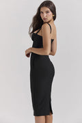 Bellissima Black Sweetheart Midi Dress | Dress In Beauty