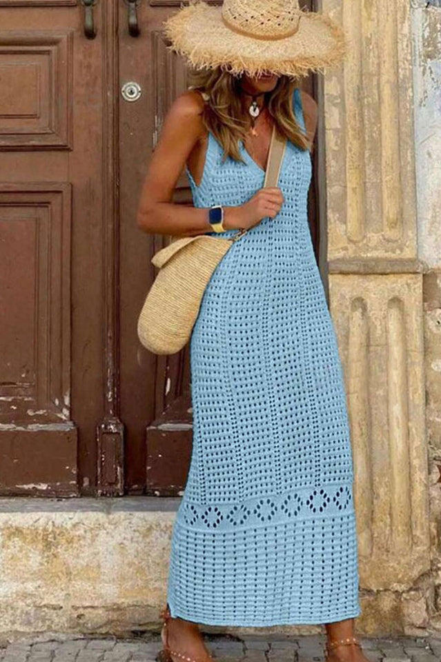 Hollow Out Sleeveless Sweater Dress | Dress In Beauty