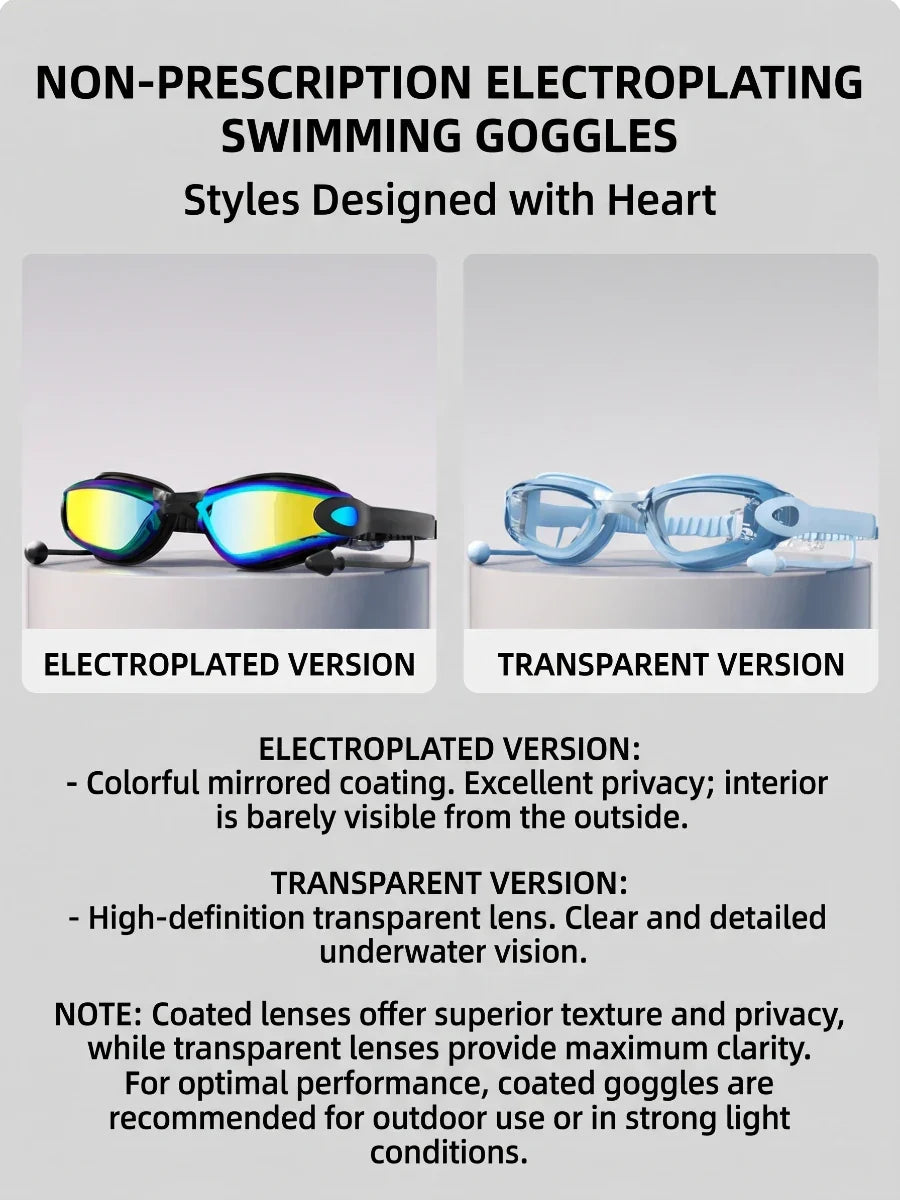 Adult anti-fog swimming goggles with adjustable strap and mirrored lenses - View 24 | WEUXS