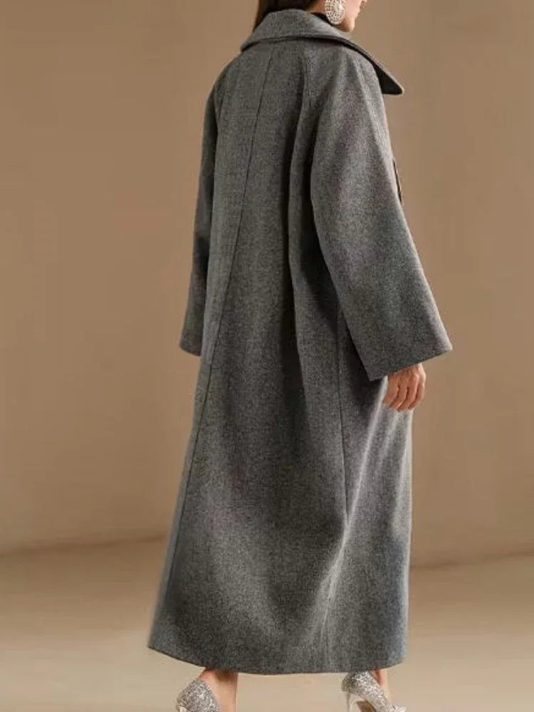 The Seraphina Minimalist Long Wool-Blend Coat - WEUXS