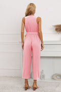 Calf Length Pleated Ruffled Jumpsuit | Dress In Beauty