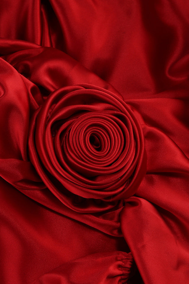 Strapless Floral Puff Detail Corset Maxi Dress | Dress In Beauty