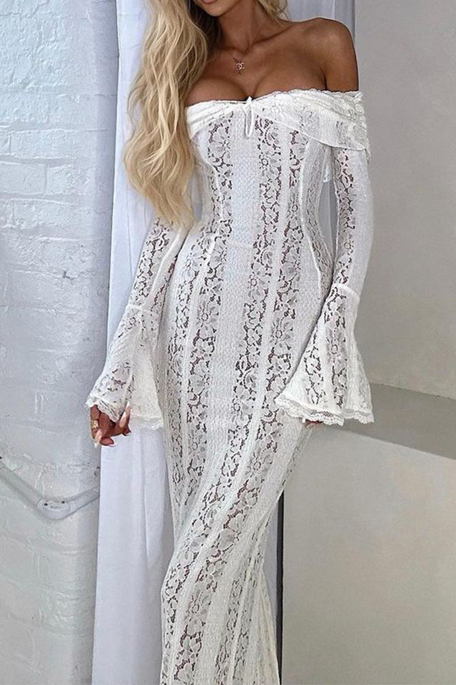 Belle Floral Lace Off Shoulder Maxi Dress | Dress In Beauty