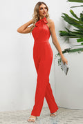 Sleek Bowknot Halter Neck Jumpsuit | Dress In Beauty