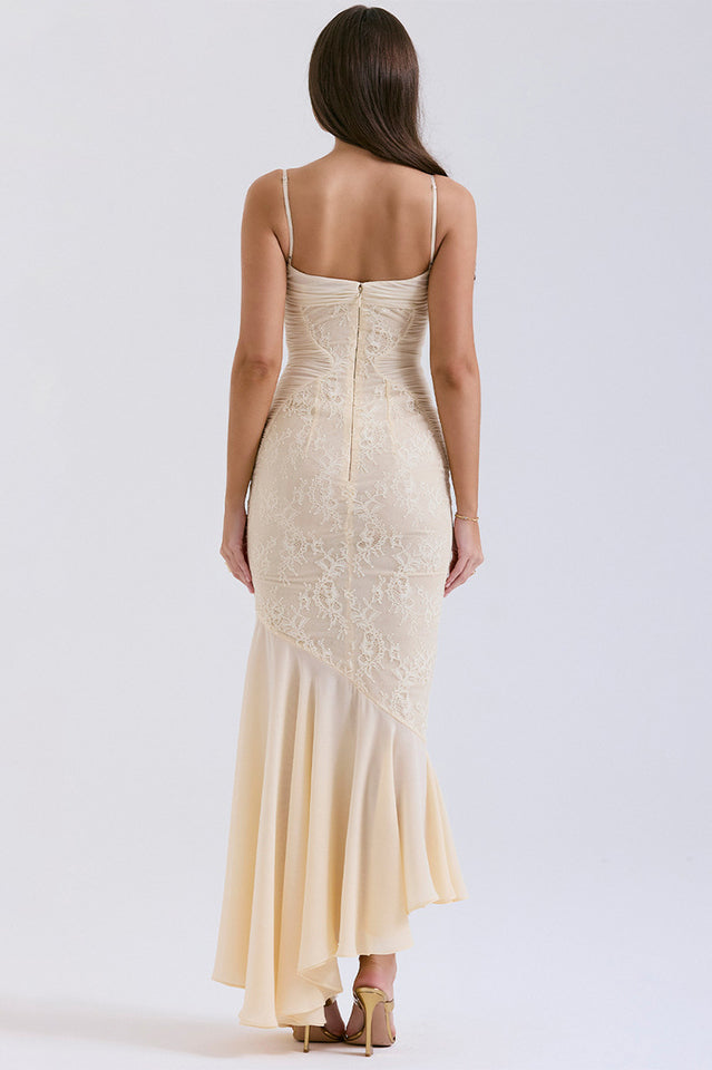Vanilla Chiffon & Lace Gown | Dress In Beauty
