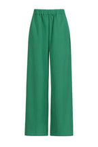 Elegant wide leg pants set with draped cape sleeves and keyhole halter neckline in Duchess Satin fabric - View 15 | WEUXS