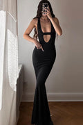 Plunging Neck Cut Out Maxi Dress | Dress In Beauty