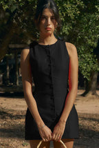 Fit and Flare Linen Blend Dress - View 7 | WEUXS