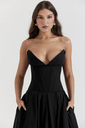 Lady Black Strapless Midi Dress | Dress In Beauty