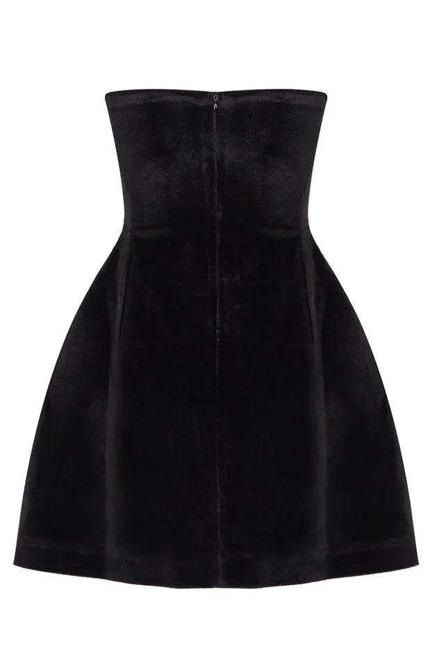 Red crystal heart mini dress - View 13 | WEUXS
