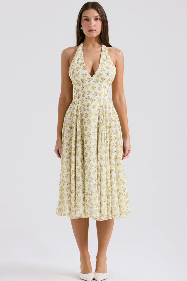 Solada Ivory Vintage Floral Print Sundress | Dress In Beauty