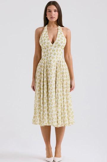 Solada Ivory Vintage Floral Print Sundress | Dress In Beauty