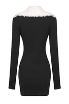 Ribbed knit mini dress with zipper collar - View 18 | WEUXS