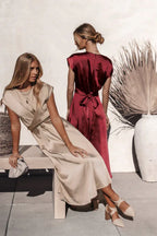 A-Line Satin Bridesmaid Dress - View 18 | WEUXS