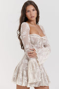 Vintage Cream Lace Belted Dress | Dress In Beauty