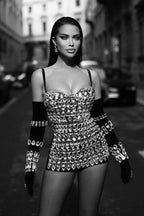 Rhinestone Embellished Mini Dress - View 11 | WEUXS
