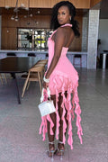 Ruffle Tassel Halter Bustier Mini Dress | Dress In Beauty