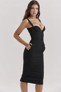 Bellissima Black Sweetheart Midi Dress | Dress In Beauty