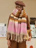 Oversized plaid knit scarf - View 7 | WEUXS