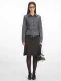 Office Siren Ruched Button Down Shirt - WEUXS