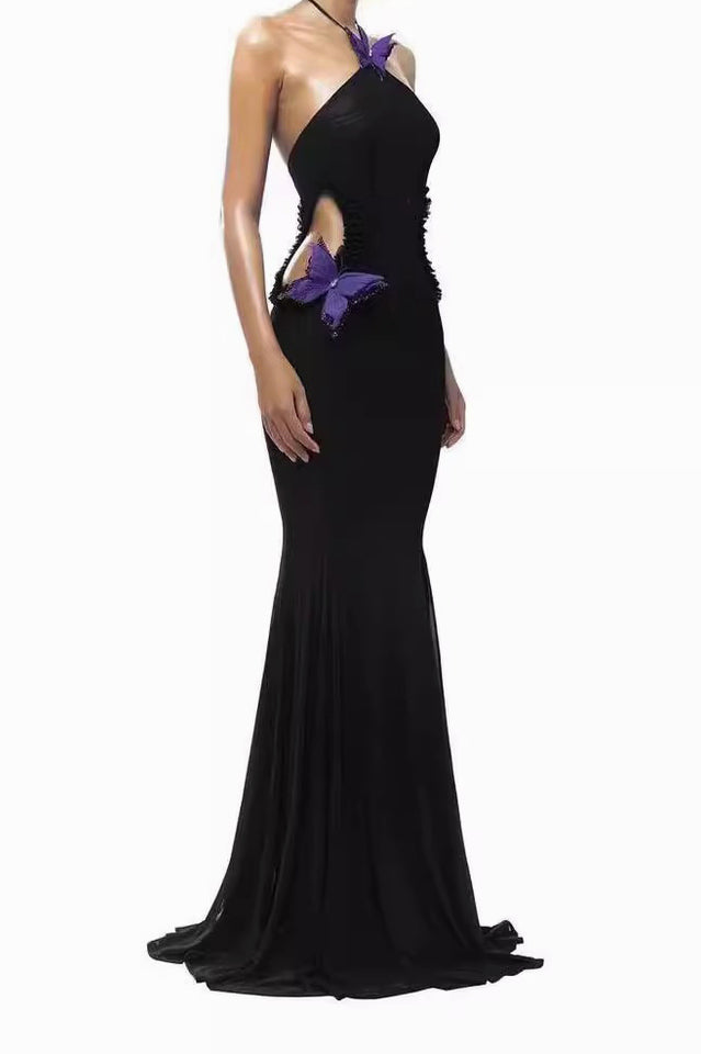 Butterfly Slip Halterneck Dress | Dress In Beauty