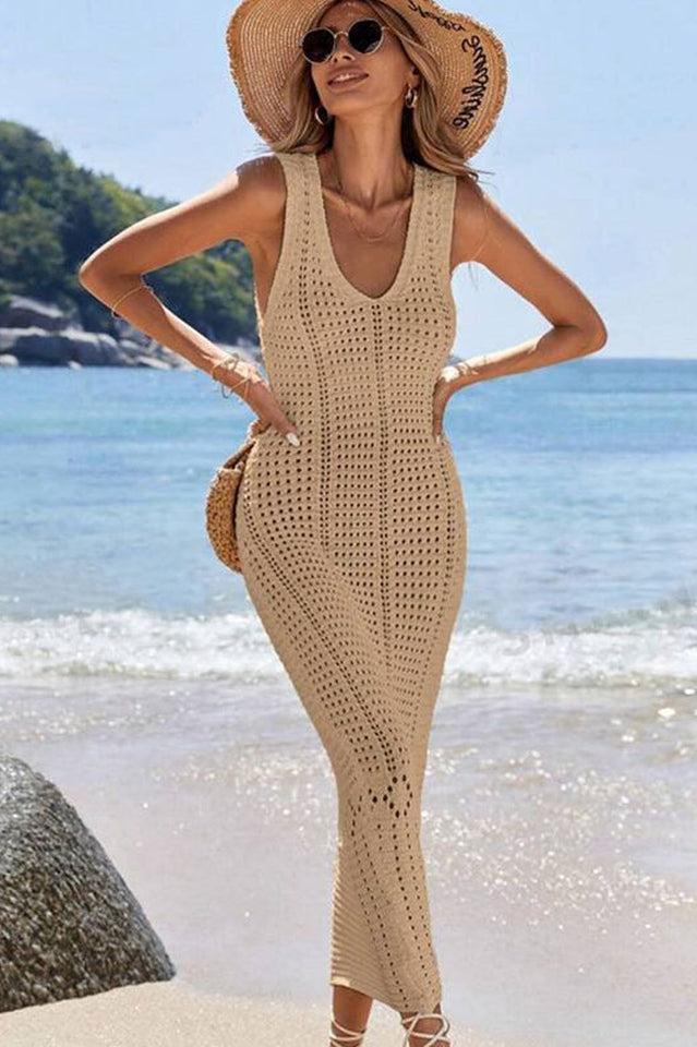 Hollow Out Sleeveless Sweater Dress | Dress In Beauty